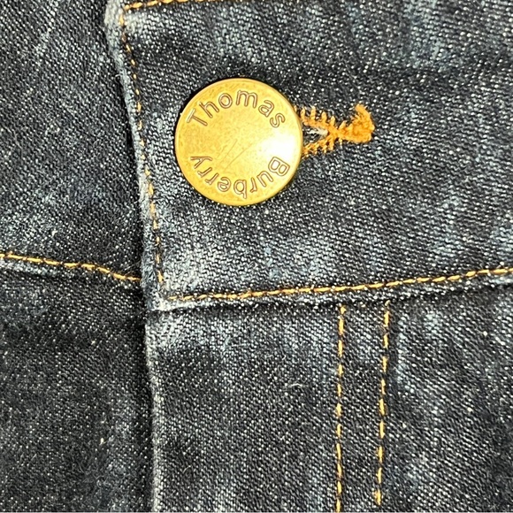 Thomas Burberry Denim Pencil Skirt Blue Size US 6 High Waist Dark Wash Classic - Picture 4 of 8